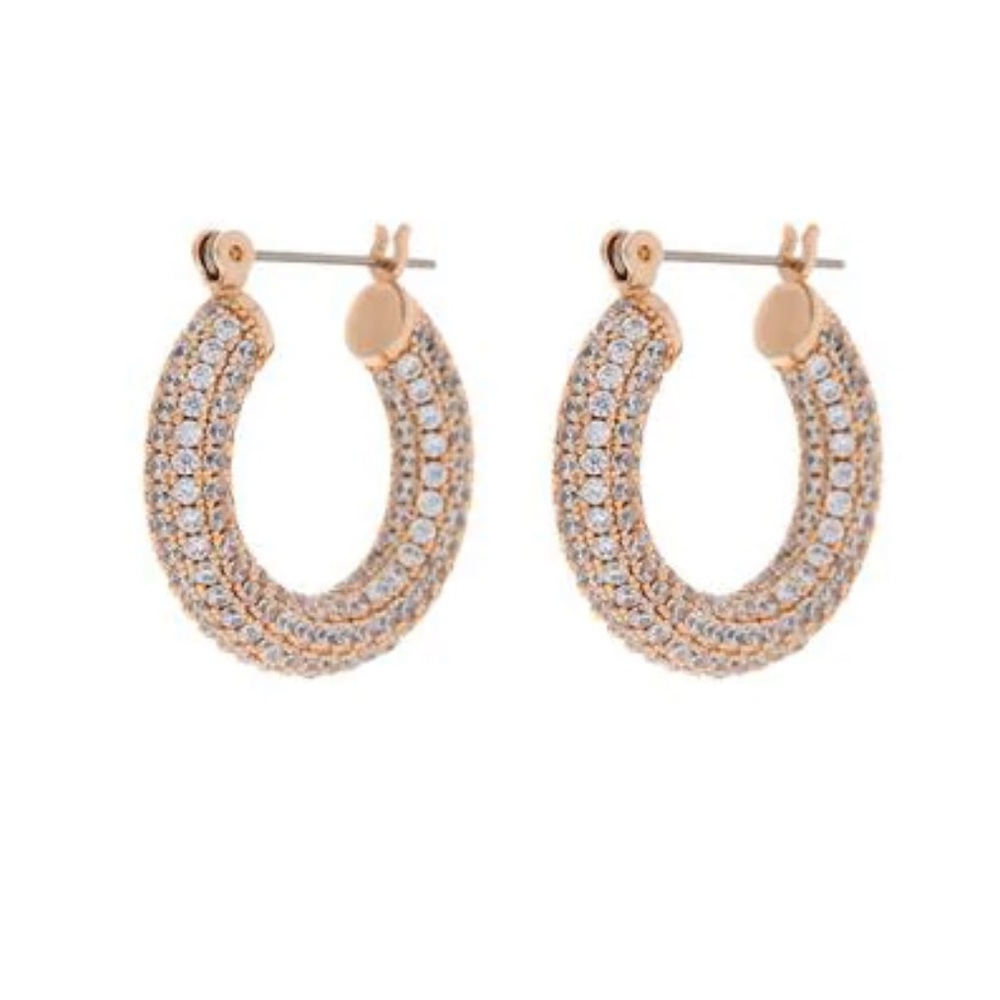 Luv Aj Pave Amalfi Baby Hoops- Rose Gold